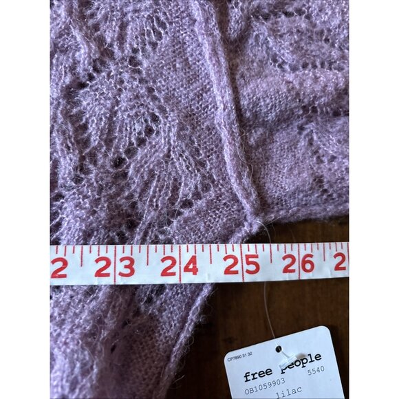Free People Lofty Oversized V Neck Alpaca Blend Sweater Lilac Purple Women Small - Picture 6 of 7